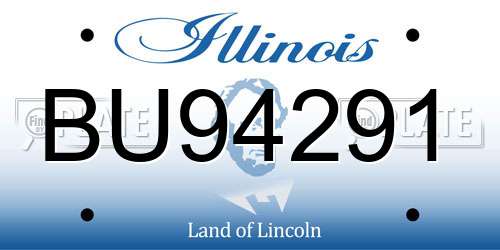 BU94291 Illinois License Plate