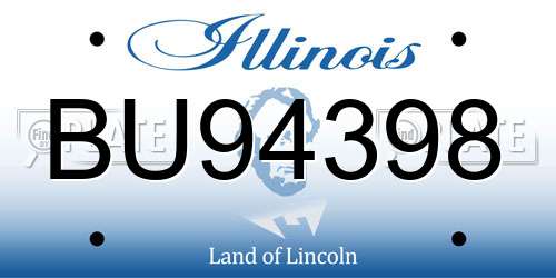BU94398 Illinois License Plate