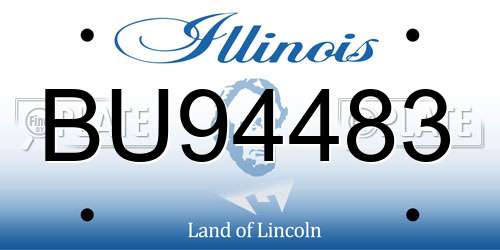 BU94483 Illinois License Plate