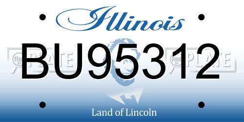 BU95312 Illinois License Plate