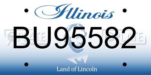 BU95582 Illinois License Plate