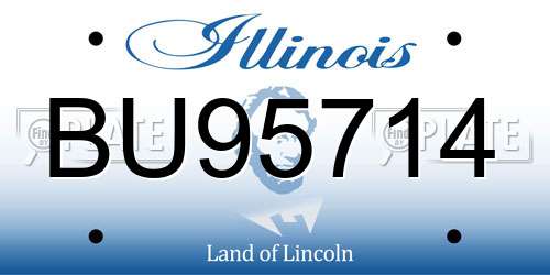 BU95714 Illinois License Plate