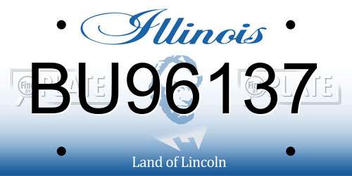 BU96137 Illinois License Plate