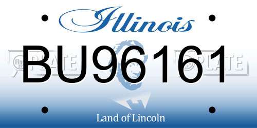 BU96161 Illinois License Plate