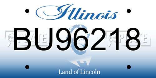 BU96218 Illinois License Plate