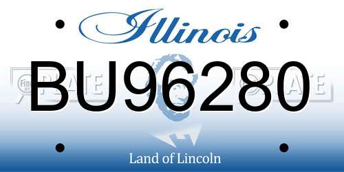 BU96280 Illinois License Plate