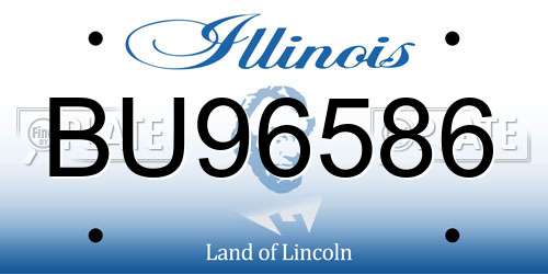 BU96586 Illinois License Plate