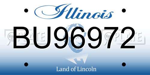 BU96972 Illinois License Plate