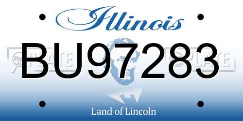 BU97283 Illinois License Plate