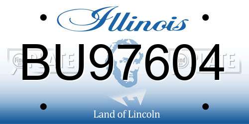 BU97604 Illinois License Plate