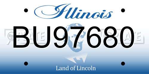 BU97680 Illinois License Plate