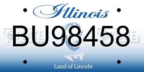 BU98458 Illinois License Plate