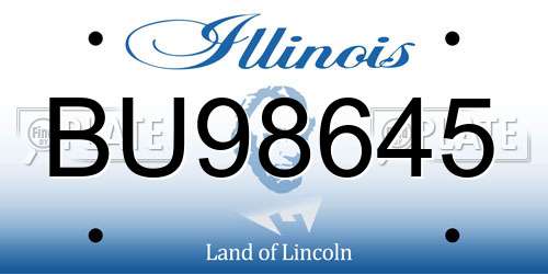 BU98645 Illinois License Plate