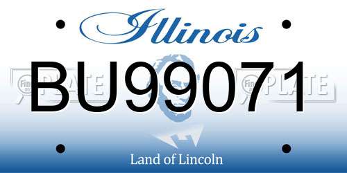 BU99071 Illinois License Plate