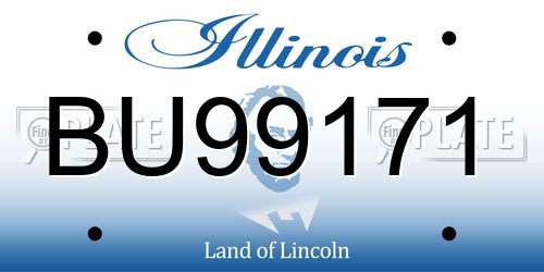 BU99171 Illinois License Plate