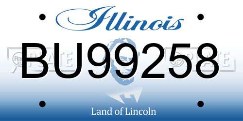 BU99258 Illinois License Plate