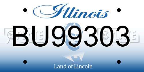 BU99303 Illinois License Plate