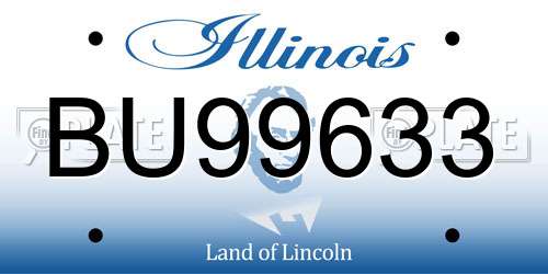 BU99633 Illinois License Plate
