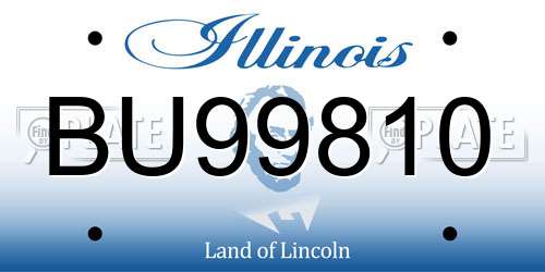 BU99810 Illinois License Plate