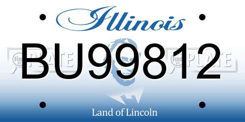 BU99812 Illinois License Plate