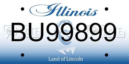 BU99899 Illinois License Plate