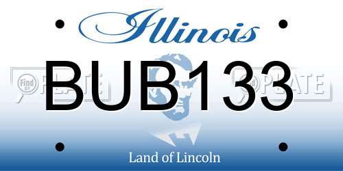 BUB133 Illinois License Plate