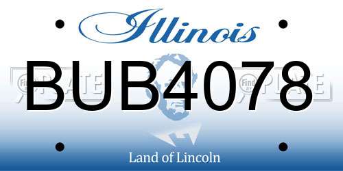 BUB4078 Illinois License Plate