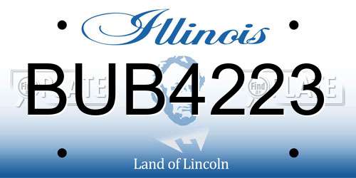 BUB4223 Illinois License Plate