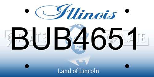 BUB4651 Illinois License Plate
