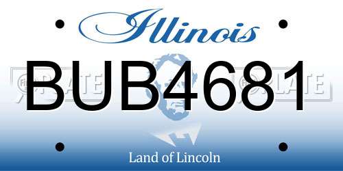 BUB4681 Illinois License Plate