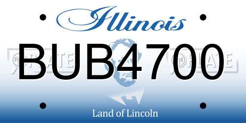 BUB4700 Illinois License Plate