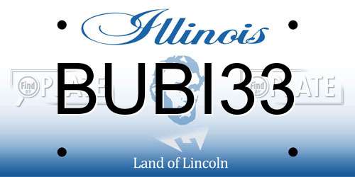 BUBI33 Illinois License Plate