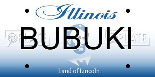 BUBUKI Illinois License Plate