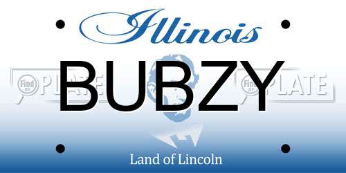 BUBZY Illinois License Plate
