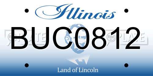 BUC0812 Illinois License Plate