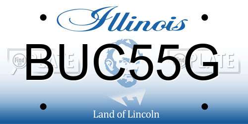 BUC55G Illinois License Plate