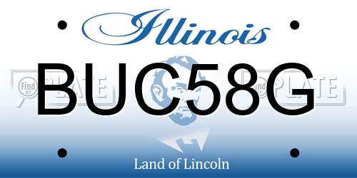 BUC58G Illinois License Plate