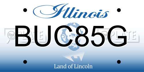 BUC85G Illinois License Plate