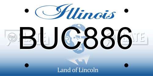 BUC886 Illinois License Plate