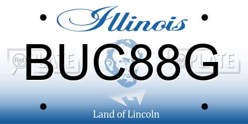 BUC88G Illinois License Plate