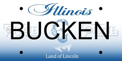 BUCKEN Illinois License Plate