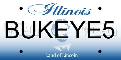 BUKEYE5 Illinois License Plate