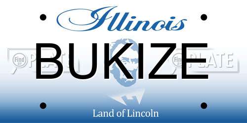 BUKIZE Illinois License Plate