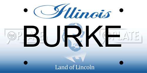 BURKE Illinois License Plate