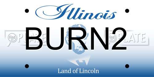 BURN2 Illinois License Plate