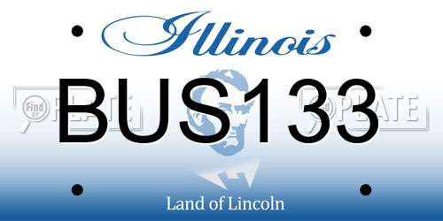 BUS133 Illinois License Plate