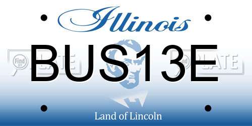 BUS13E Illinois License Plate