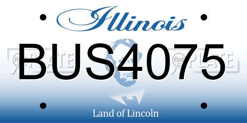 BUS4075 Illinois License Plate
