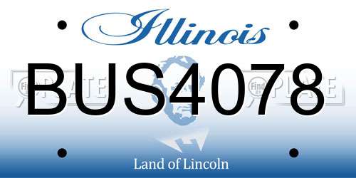 BUS4078 Illinois License Plate