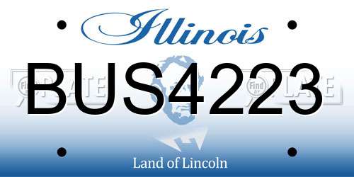 BUS4223 Illinois License Plate
